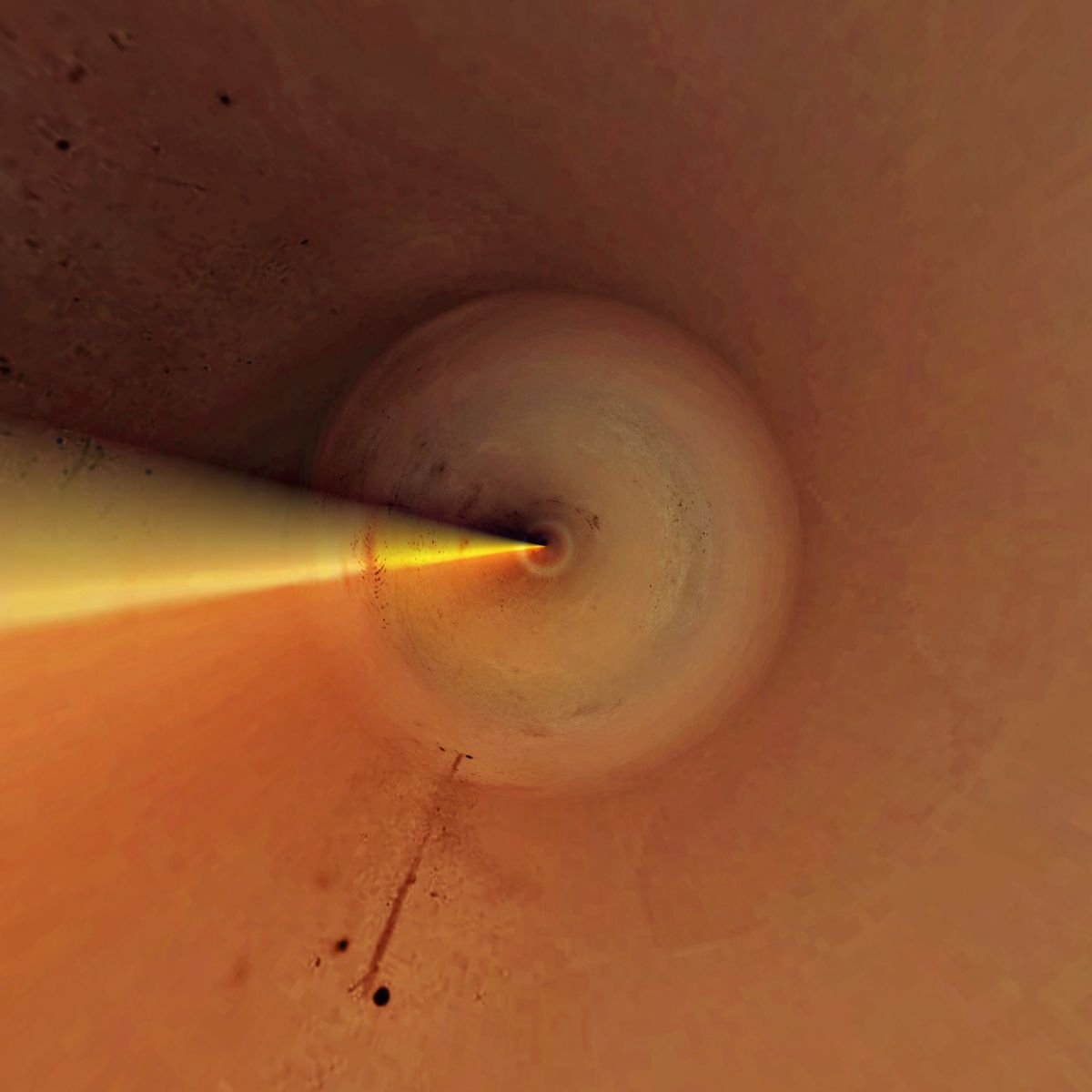 Jeux de lumières colorées formant des reflets abstraits dans un espace sombre